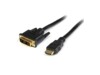 StarTech.com 6ft (1.8m) HDMI to DVI Cable, DVI-D to HDMI Display Cable (1920x1200p), Black, 19 Pin HDMI Male to DVI-D Male Cable Adapter, Digital Monitor Cable, M/M, Single Link - DVI to HDMI Cord (HDMIDVIMM6) Videoadapterkabel 1.83m Sort