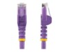 StarTech.com 3m CAT6 Cable - Purple Snagless CAT 6 Wire - 100W RJ45 UTP 650MHz Category 6 Network Patch Cord UL/TIA (N6PATC3MPL) CAT 6 Ikke afskærmet parsnoet (UTP) 3m Netværkskabel Lilla
