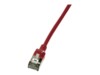 LogiLink SlimLine CAT 6a SSTP, PiMF 50cm Patchkabel Rød RAL 3031