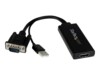 StarTech.com VGA to HDMI Adapter with USB Audio & Power - Portable VGA to HDMI Converter - 1080p Videoadapterkabel 26cm Sort