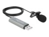 DeLOCK USB Tie Lavalier Microphone Mikrofon Kablet -30dB Sort Grå