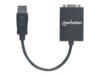 Manhattan Adapter 20 pin DisplayPort han -> 15 pin HD D-Sub (HD-15) hun 15 cm Sort