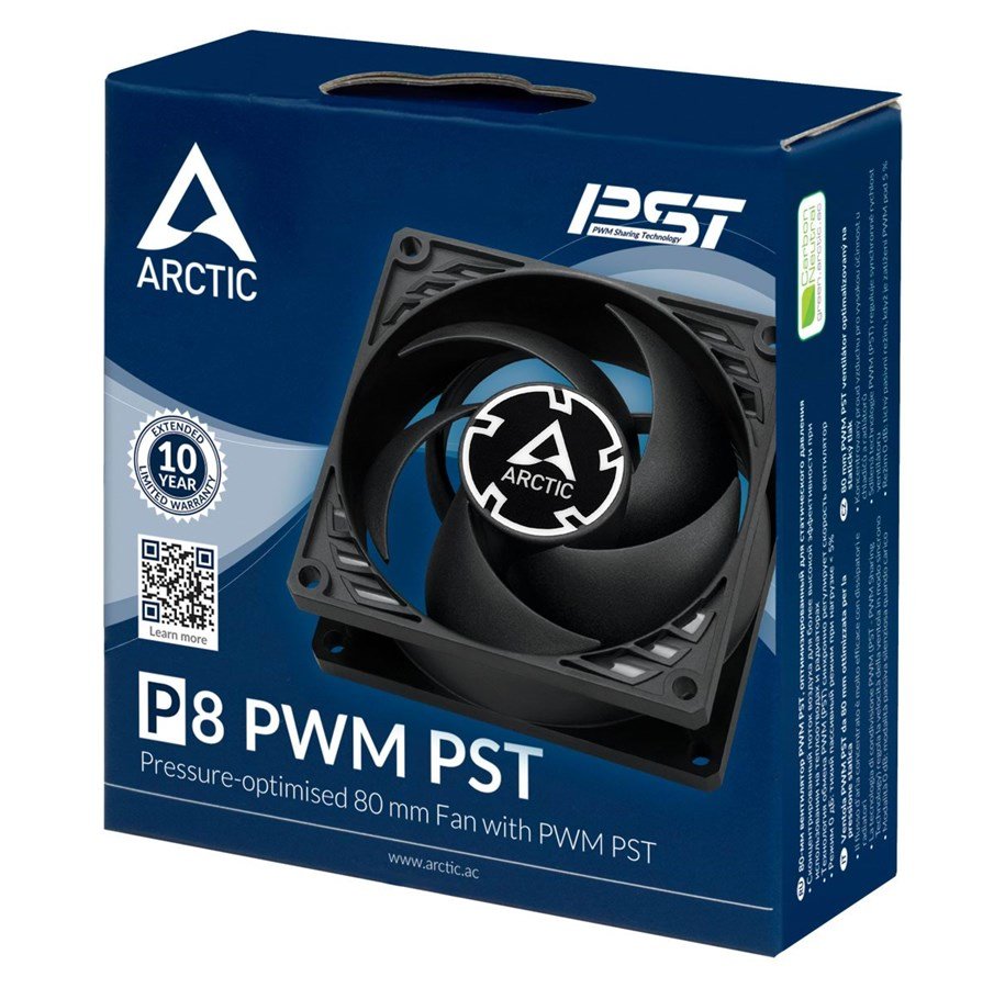 ARCTIC P8 PWM PST Fan 1-pack Sort 80 mm