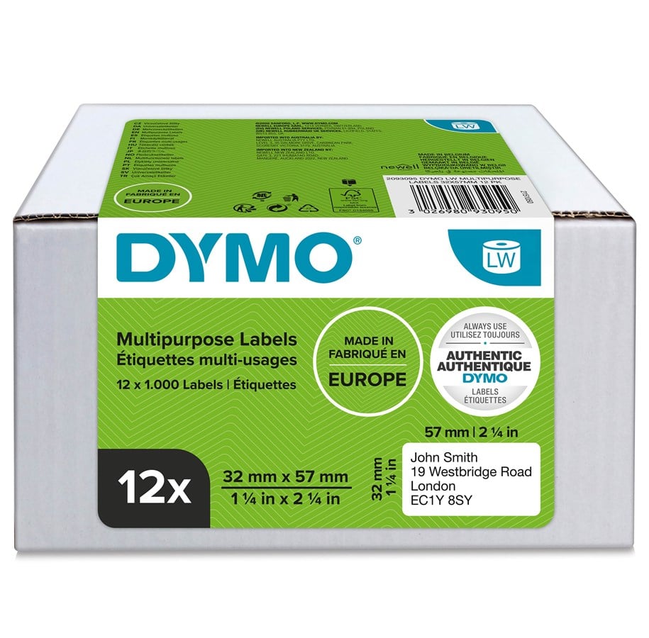 Dymo Vielzweck-Etiketten 32 x 57 mm weiß 12x 1000 St.