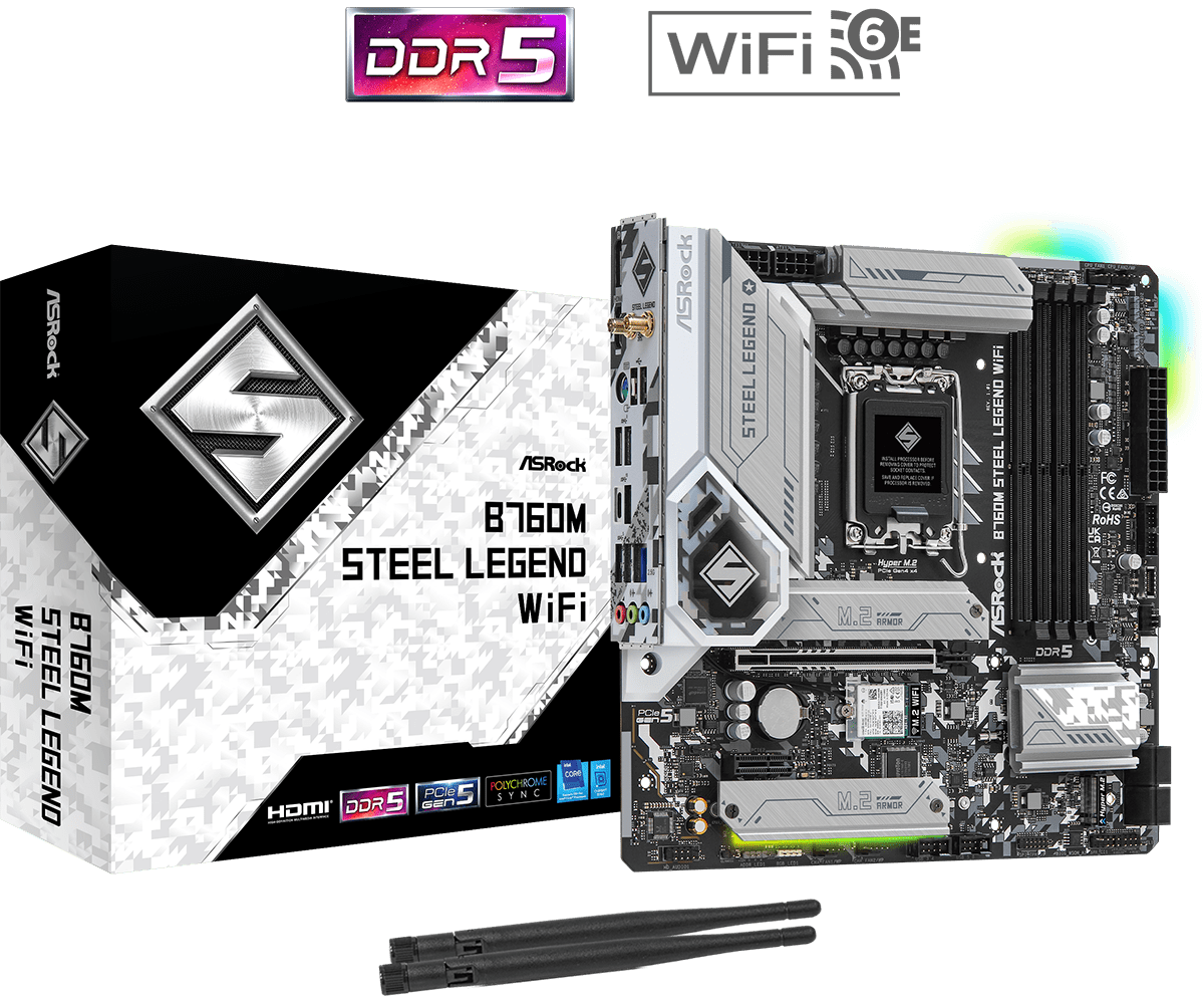 ASRock B760M Steel Legend WiFi Micro-ATX LGA1700 Intel B760