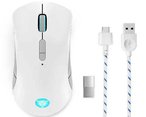Lenovo Legion M600 Gaming Mouse Optisk Trådløs Kabling Grå Hvid
