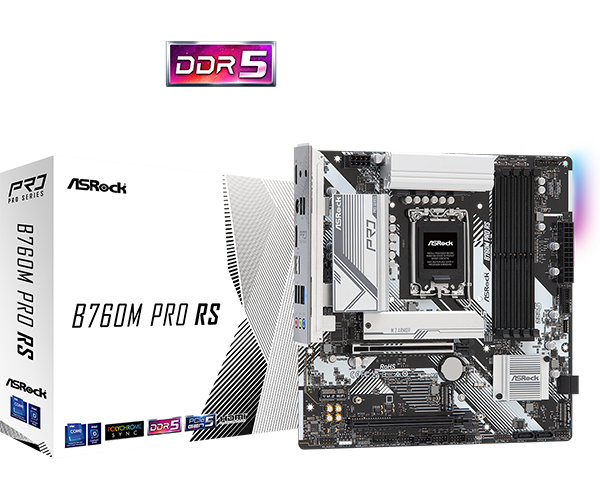 ASRock B760M PRO RS/D5 Micro-ATX LGA1700 sokkel Intel B760