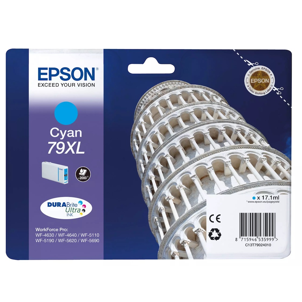 Epson 79XL Cyan 2000 sider Blæk C13T79024010