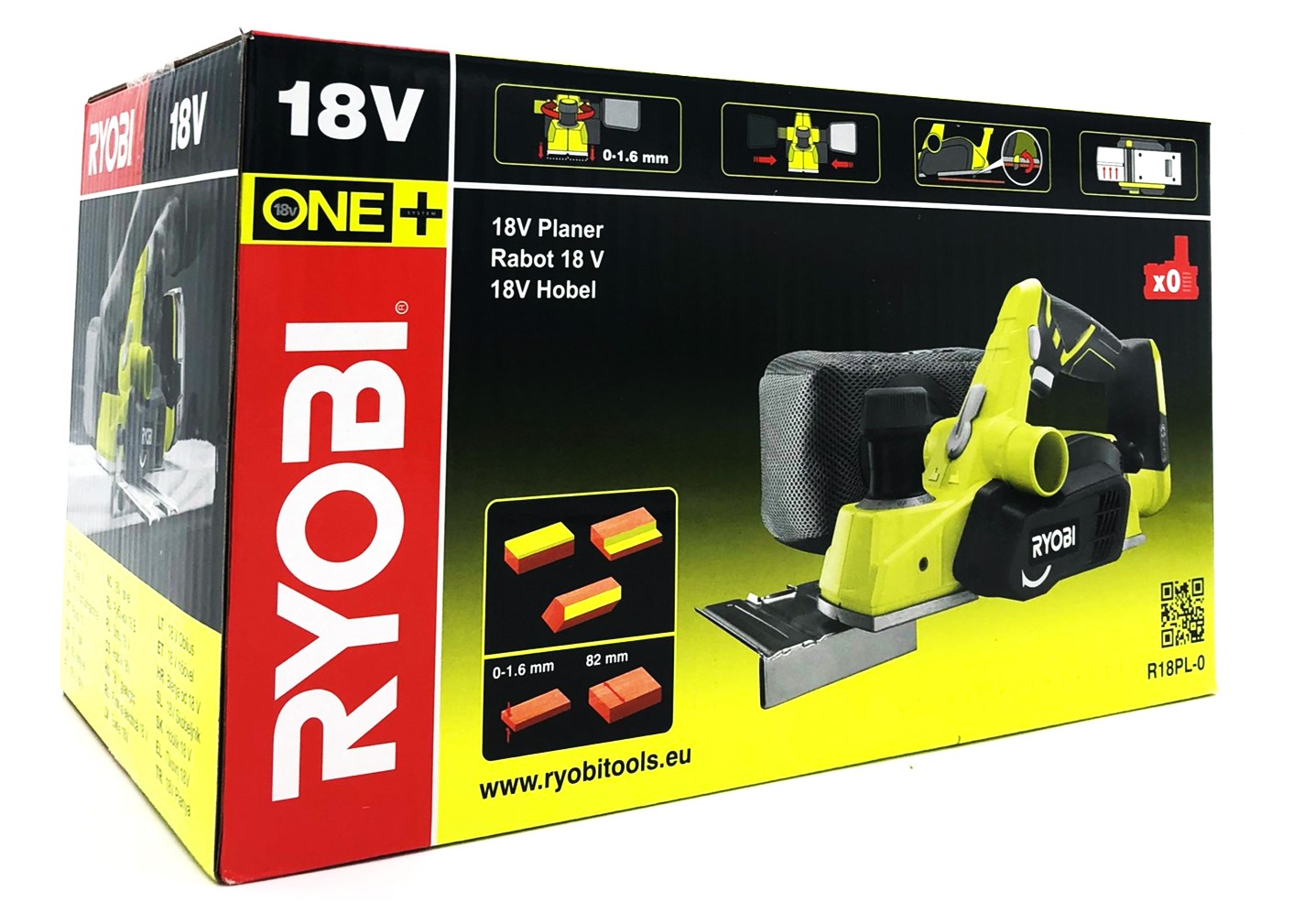 Ryobi R18PL-0 Høvl Batteri og lader ikke inkluderet