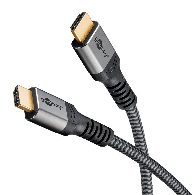 goobay plus HDMI-kabel med Ethernet 1m Grå