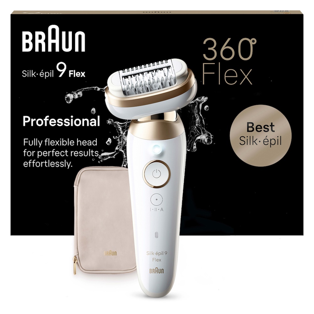 Braun Epilator 9-011 3D Silk-epil 9 Flex Operating time (max) 50 min Number of power levels 2 Wet & Dry White/Gold