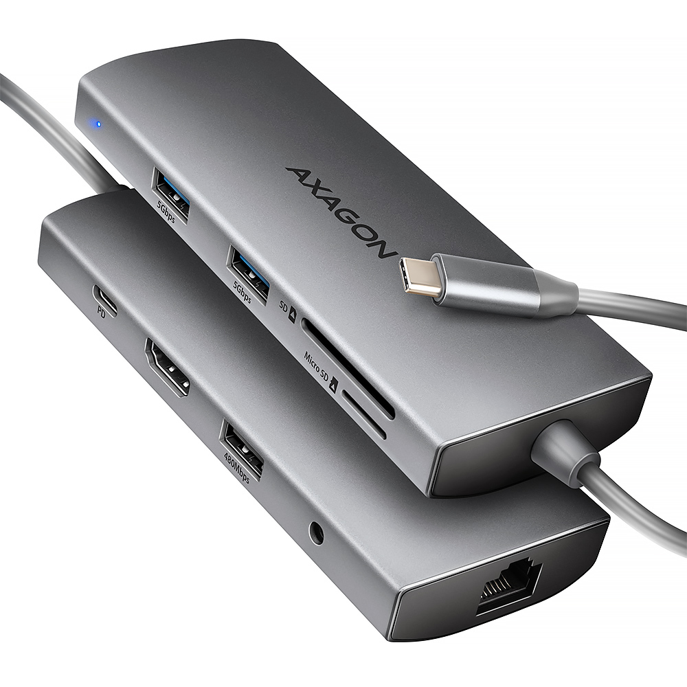 AXAGON HMC-8HLSA USB-C 3.2 Gen 2 / USB4 / Thunderbolt 3 / Thunderbolt 4 Dockingstation