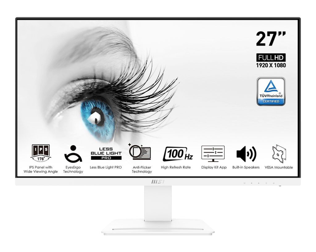 MSI PRO MP273AWDE 27' 1920 x 1080 (Full HD) VGA (HD-15) HDMI DisplayPort 100Hz