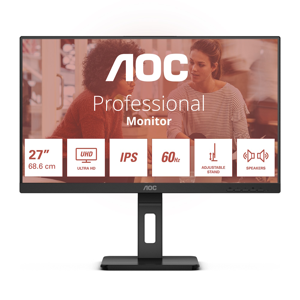 AOC Essential-line U27E3UF 27' 3840 x 2160 (4K) HDMI DisplayPort 60Hz Pivot Skærm