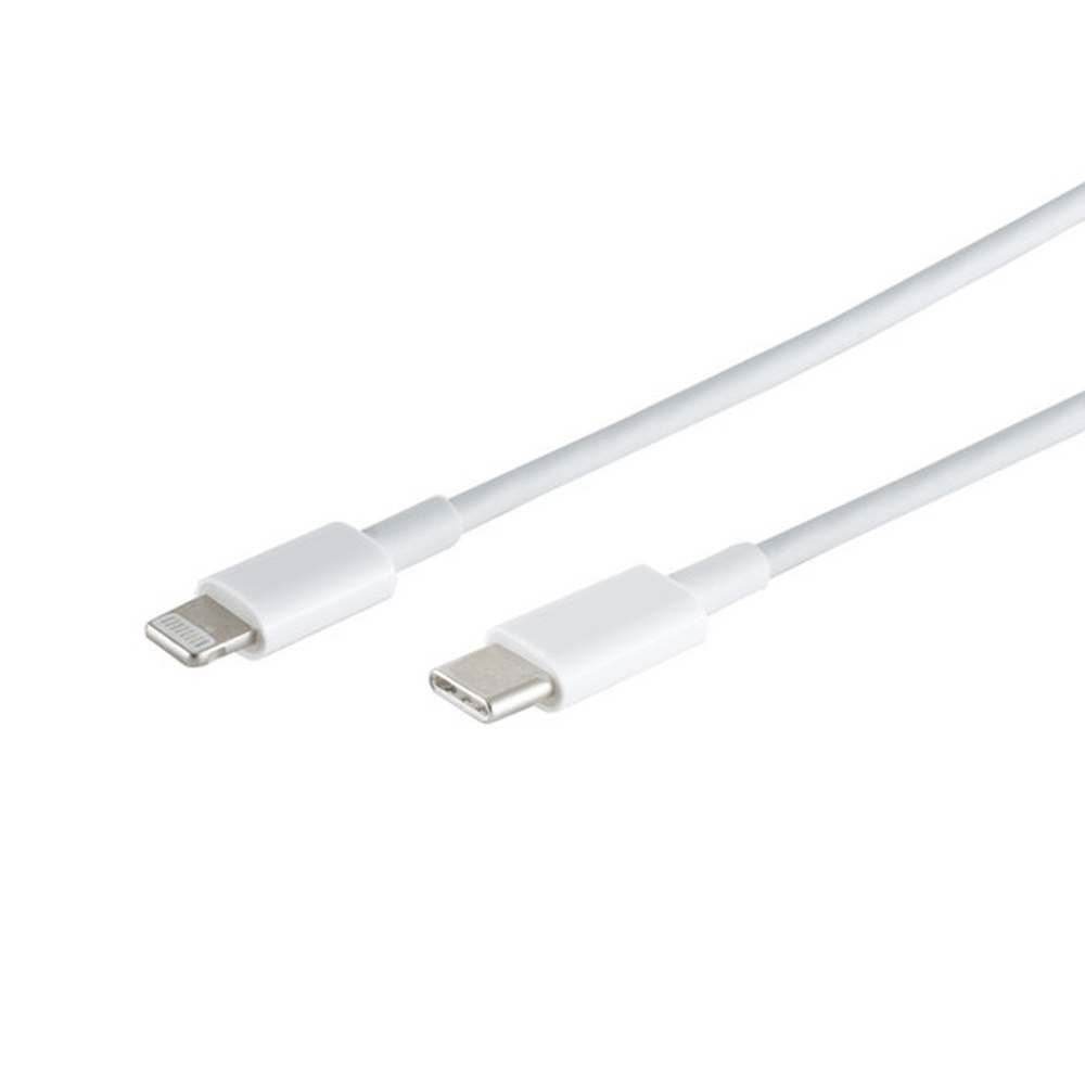 USB-C adapter cable, 8-Pin, PD, ABS, white, 0.5m