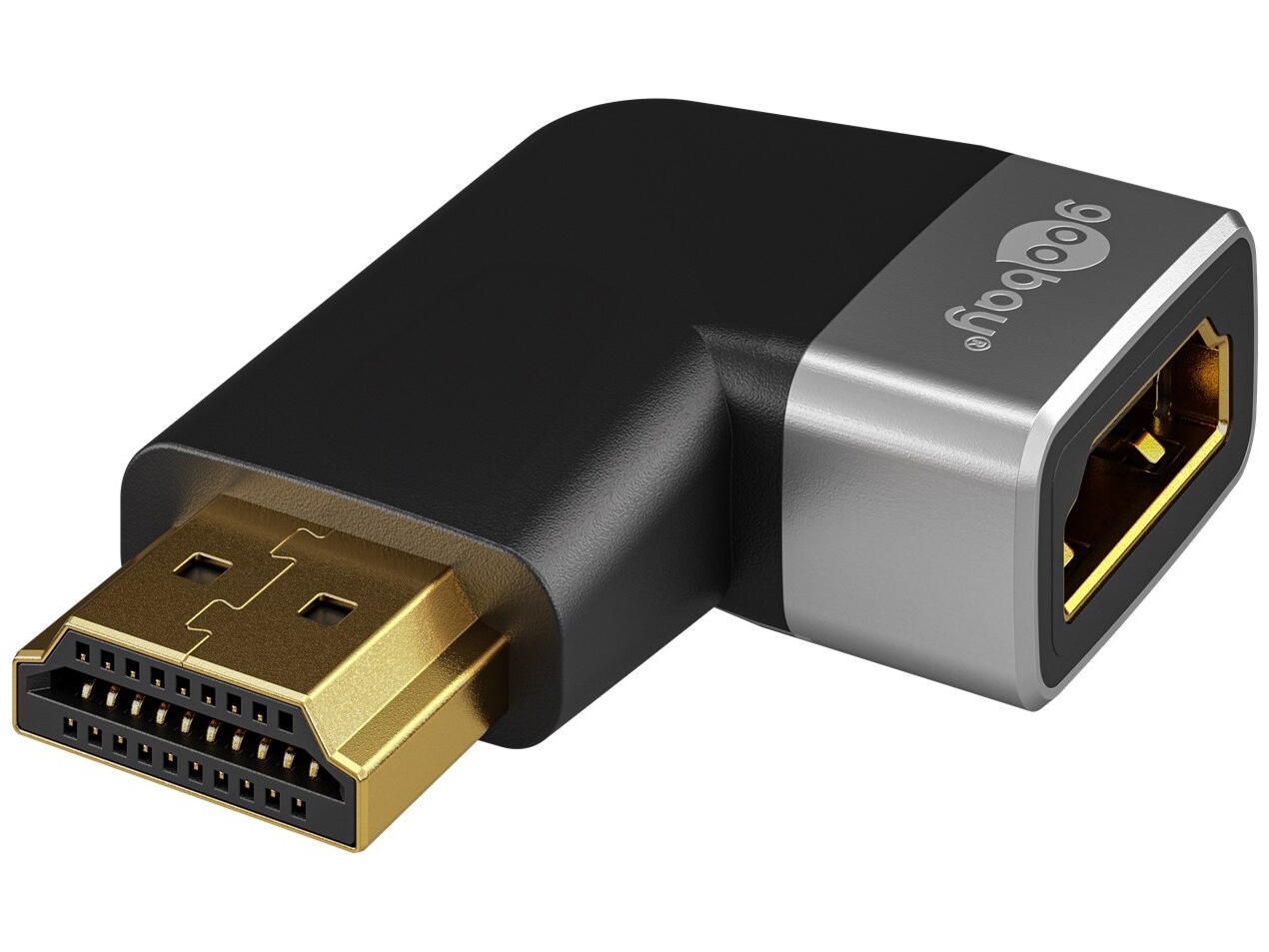 goobay HDMI-adapter med Ethernet Sort Sølv