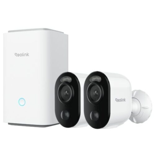 Reolink Home Hub + 2x Argus 3E+ 64GB MicroSDHC 2K 3MP Battery Camera