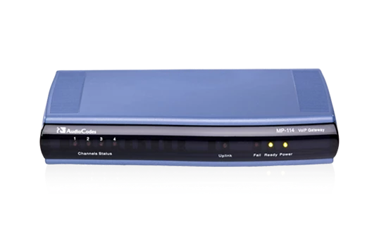 Audiocodes MediaPack 112 analog VoIP gateway with 2 FXS ports, includes a signed certificate.