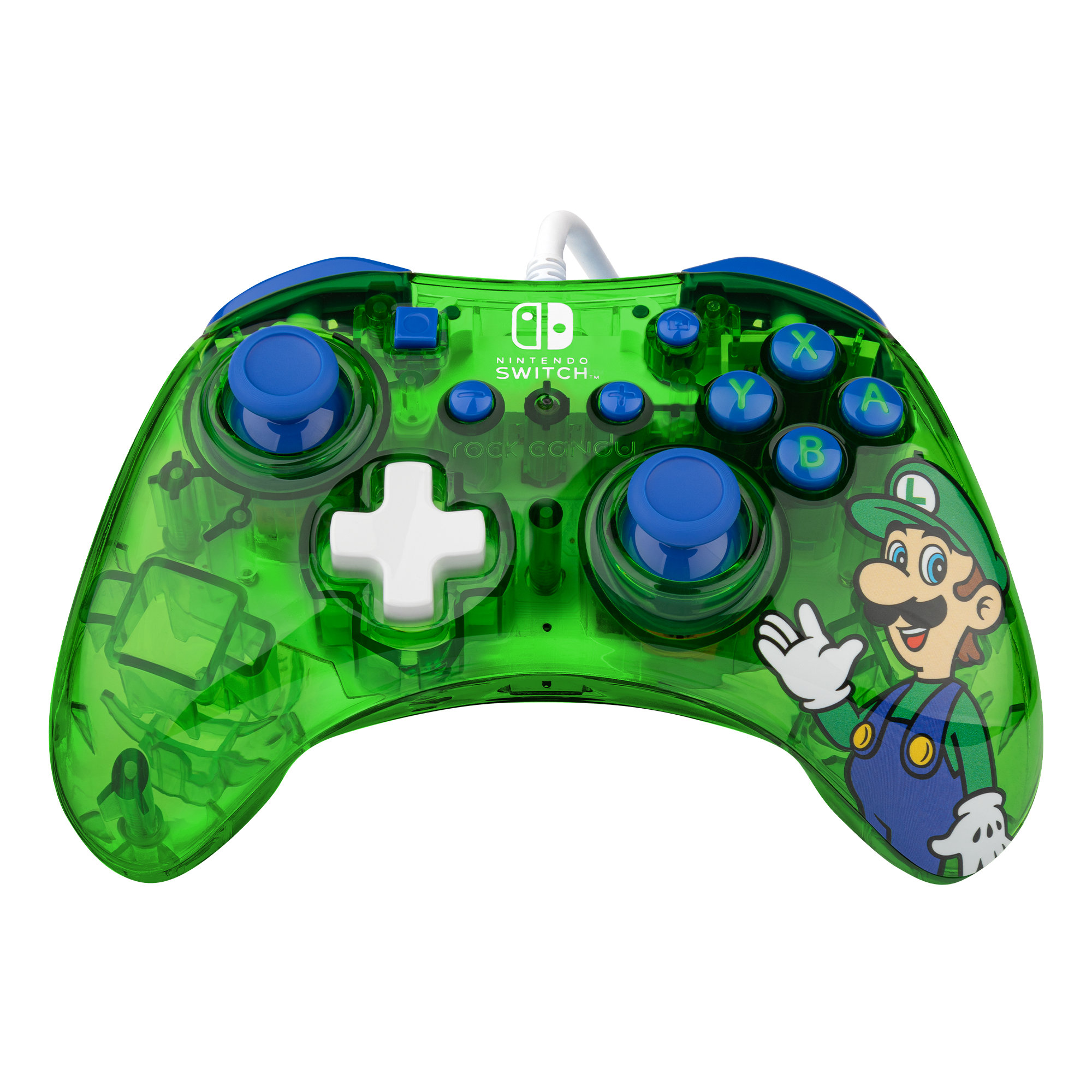 PDP Rock Candy: Luigi Lime Controller Nintendo Switch, Nintendo Switch Lite, Nintendo Switch OLED Blå