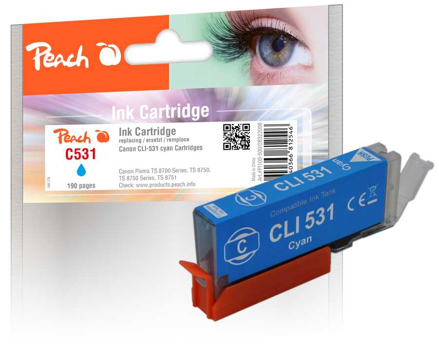 Peach PI100-500 Cyan 0 sider Blæk