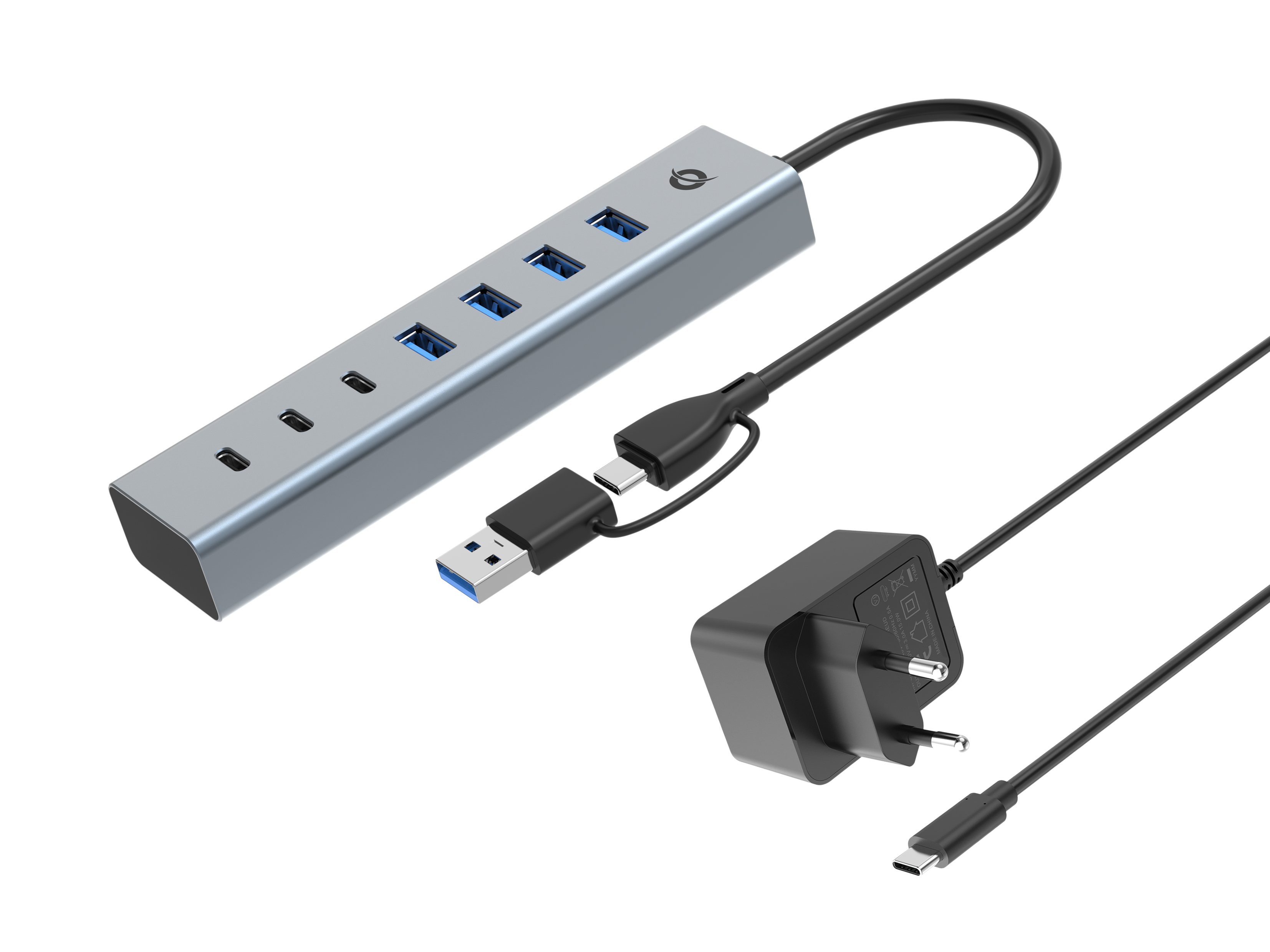 CONCEPTRONIC USB-Hub 7-Port 3.0 ->7x3.0, inkl.Power Adapter