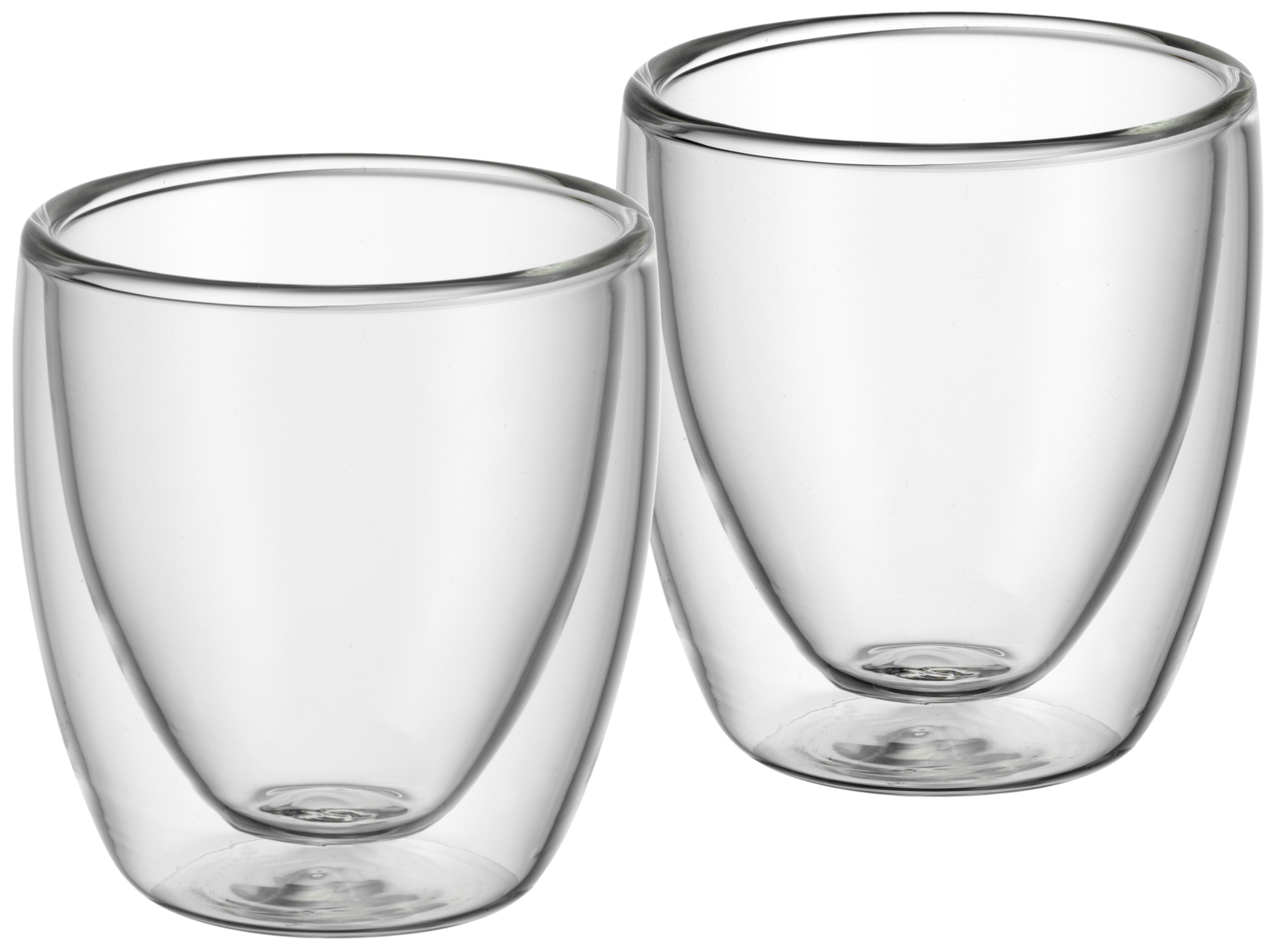 WMF Zestaw szklanek do espresso o podwójnych sciankach WMF Kult, 2 sztuki, H 6,5 cm, V 80 ml, szklo termiczne, zaroodporne, mozna myc w zmywarce