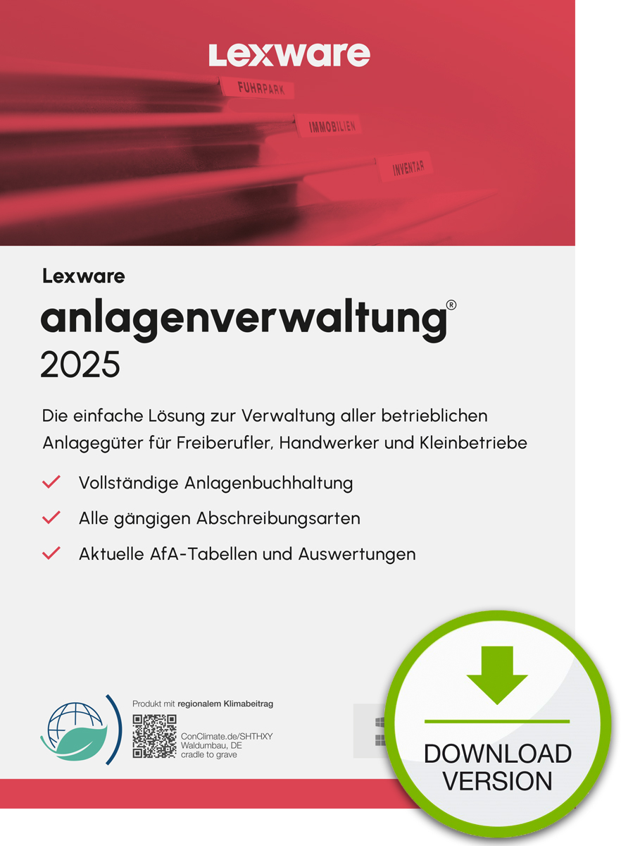 LEXWARE ESD anlagenverwaltung 2025 Download Jahresversion 365-Tage
