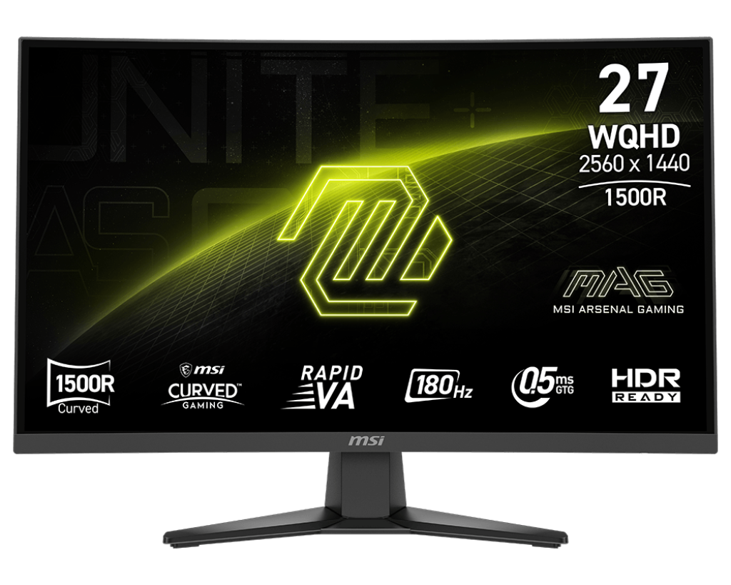 MSI MAG 275CQFDE E18 27' Rapid VA 2560 x 1440 (2K) HDMI DisplayPort 180 Hz