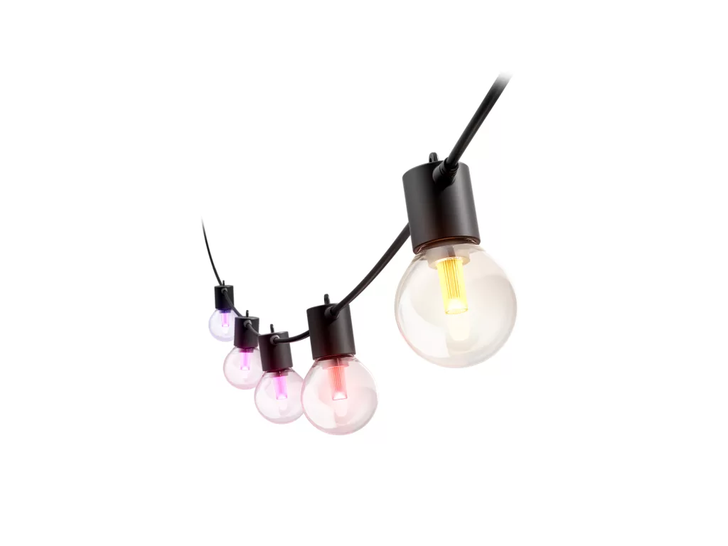 Philips Hue Festavia Globe Außenlichterkette, White and Color Ambiance, 14 m Länge, 20 Lampenkugeln, dimmbar, Steuerung per Hue App