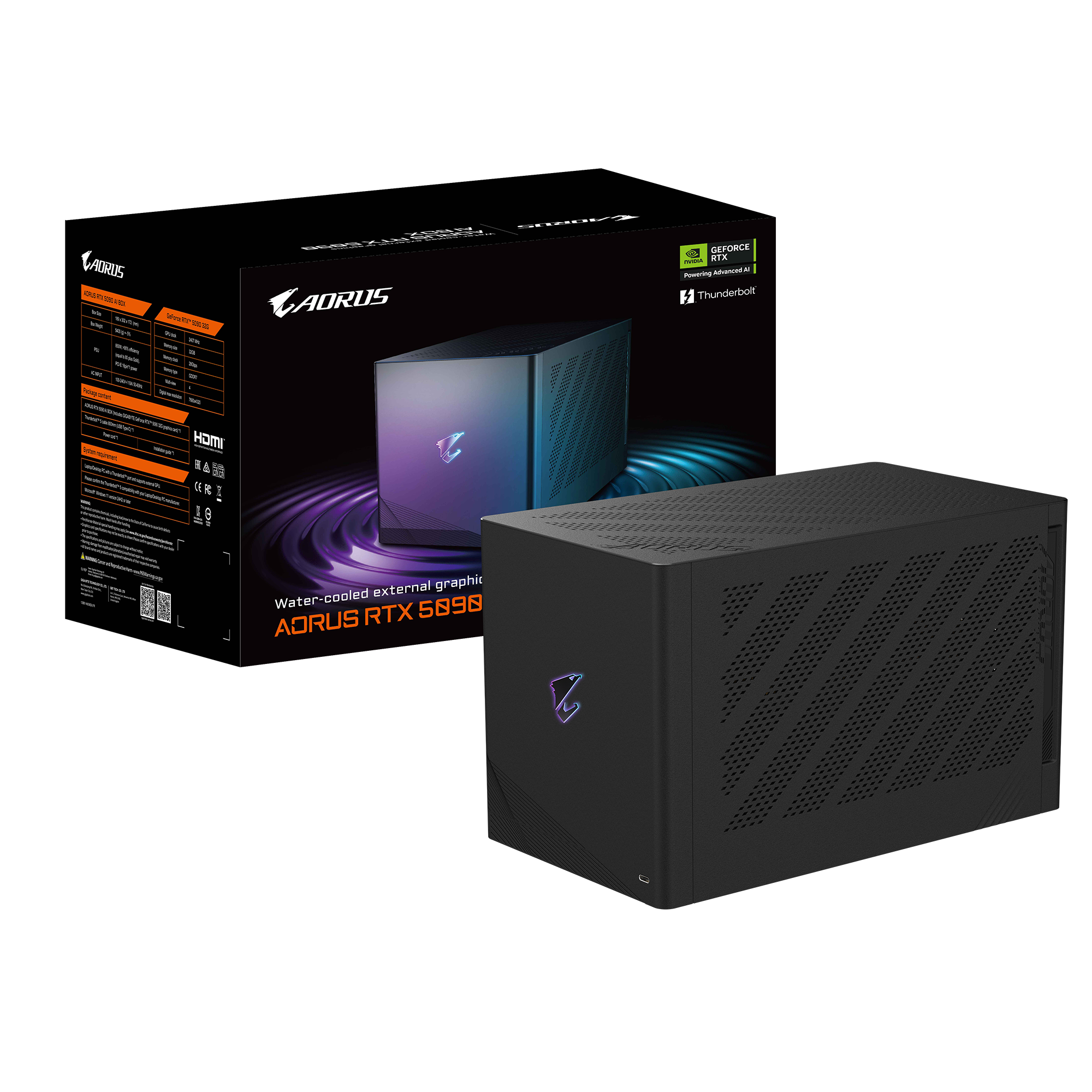 Gigabyte AORUS RTX5090 AI BOX 32GB GDDR7 Thunderbolt/USB