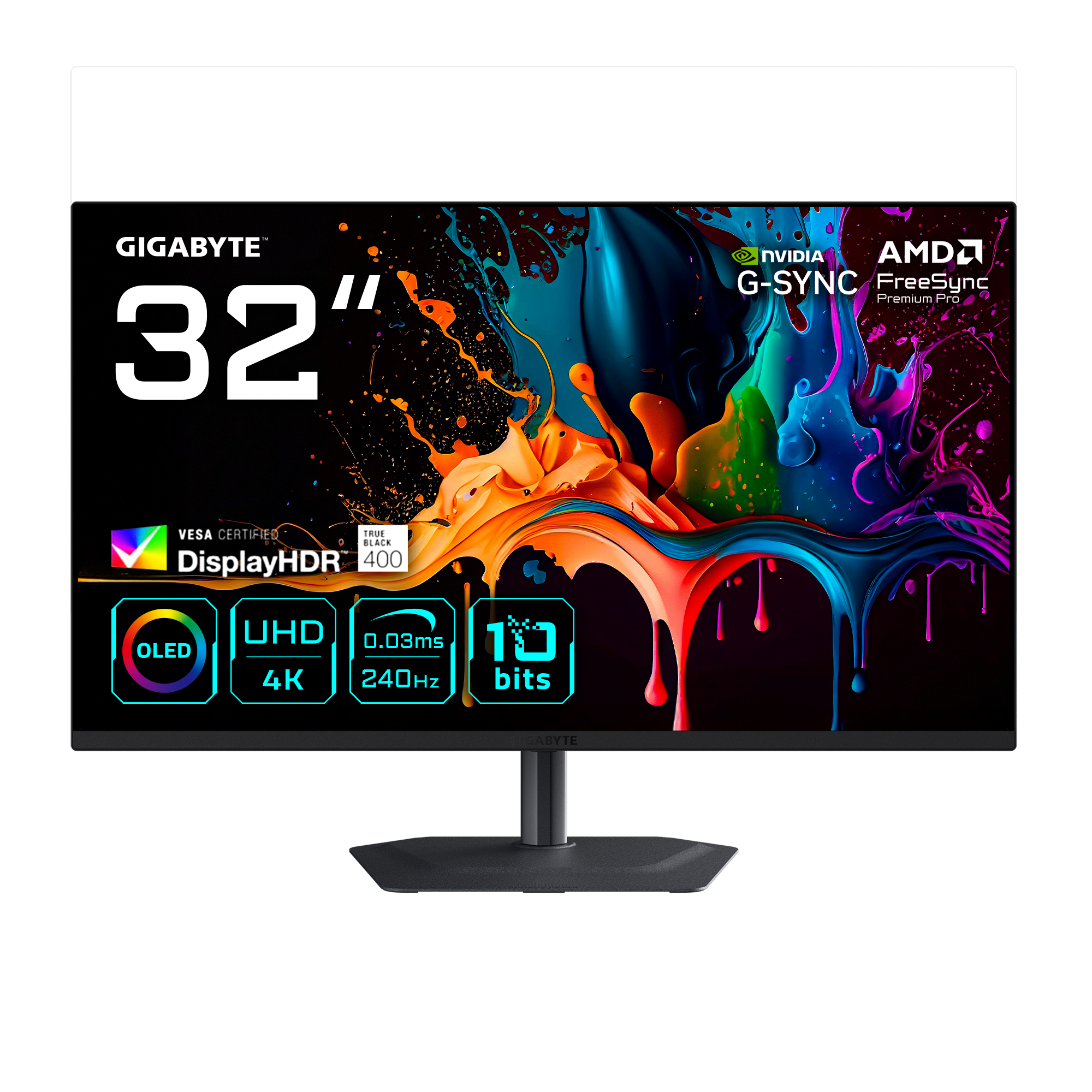 MO32U2 QD-OLED (80 cm (31.5 Zoll), schwarz, UltraHD/4K, HDMI, DP, USB-Hub, KVM, 240Hz Panel)