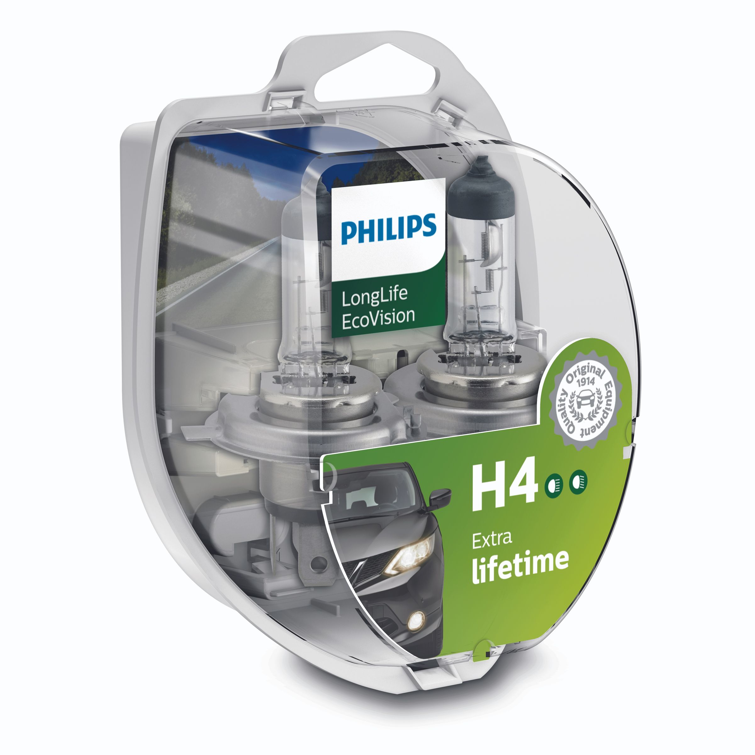 PHILIPS LONGLIFE ECOVISION H4 12V 60/55W, 2 SZT.