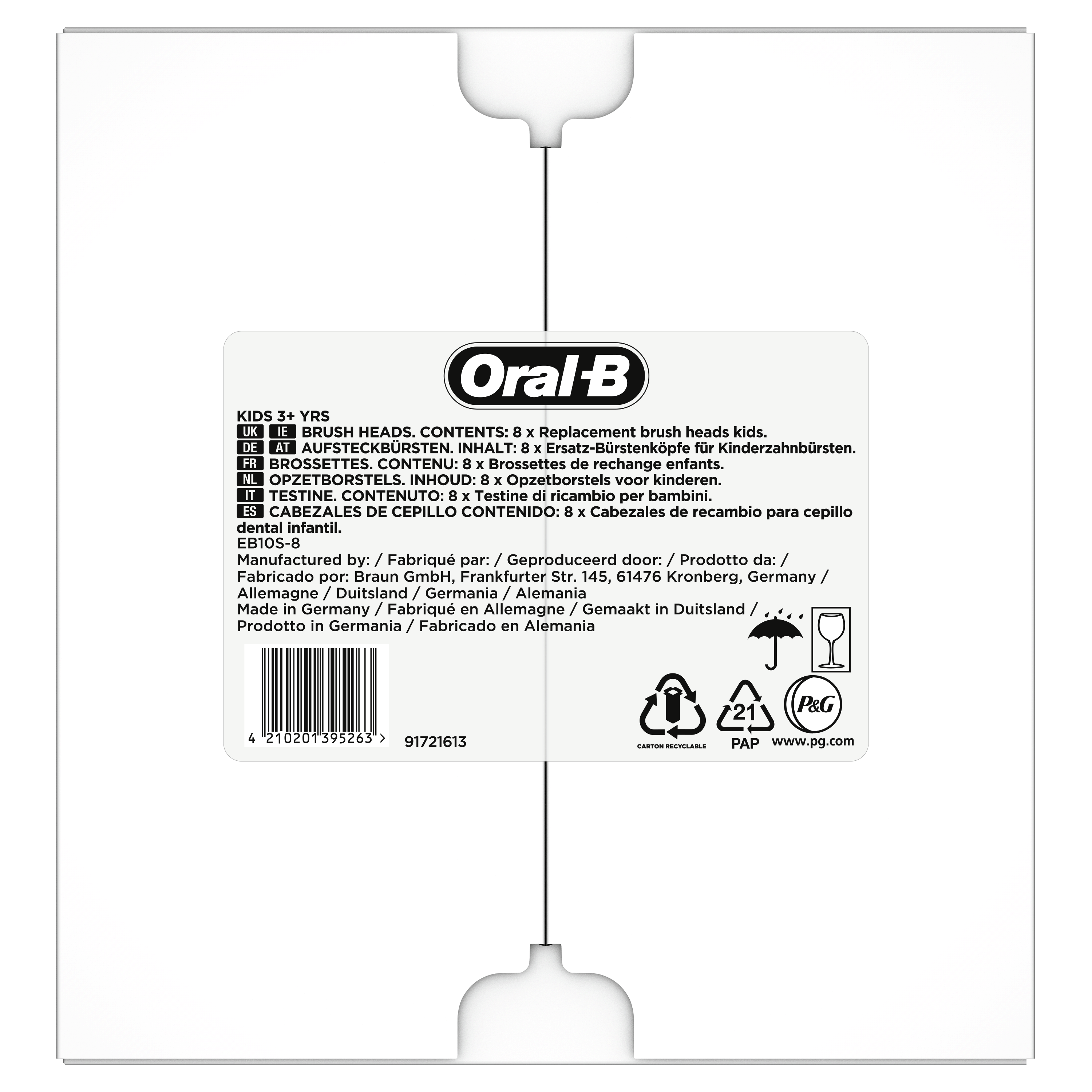 Oral-B Kids 81748472 Tandbørstehoveder 8-pack Flerfarvet