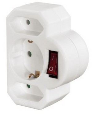 Hama Multistecker, 3-fach mit Schalter Weiß