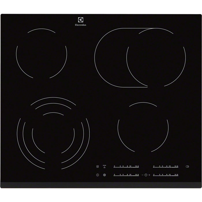Ceramic cooktop Electrolux EHF6547FXK (4 fields; black color)