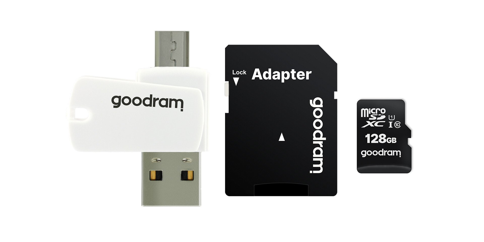 GOODRAM 128GB microSDHC class 10 UHS I + adapter + czytnik