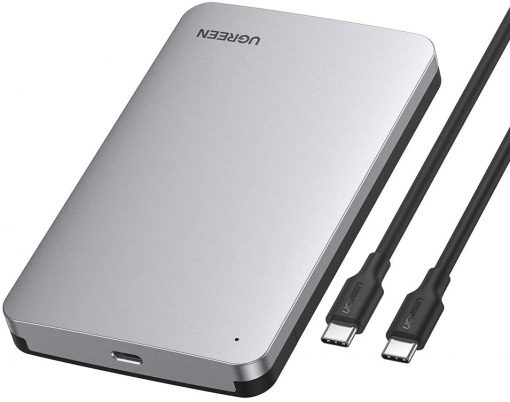 Kieszen Ugreen UGREEN 2,5-calowa obudowa dysku twardego USB C 3.1 Gen 2 do 10 Gb / s Obudowa USB 3.1 na dyski twarde 7 mm 9,5 mm 2,5 cala Obudowa USB 3.1 obsluguje kabel UASP USB na USB C