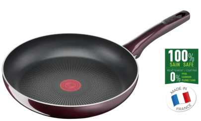 Tefal D52202 Resist Intense 20cm mit Spiegel-Effekt, weinrot