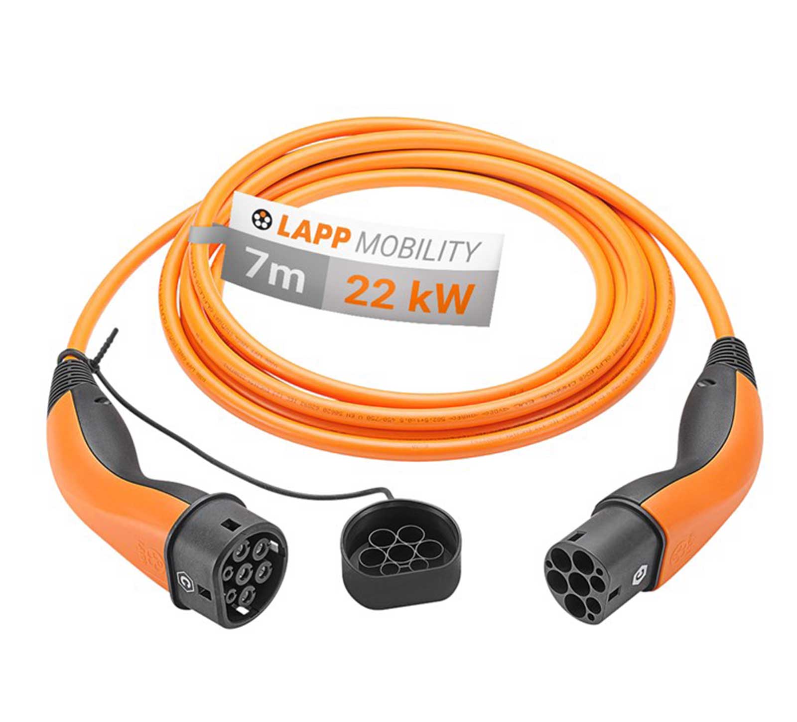 Type 2 Charging Cable, up to 22 kW, 7 m, orange, 7 m, orange