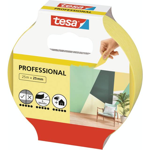 Tesa Kreppband 25m x 25mm Preci.indoor gelb 56270