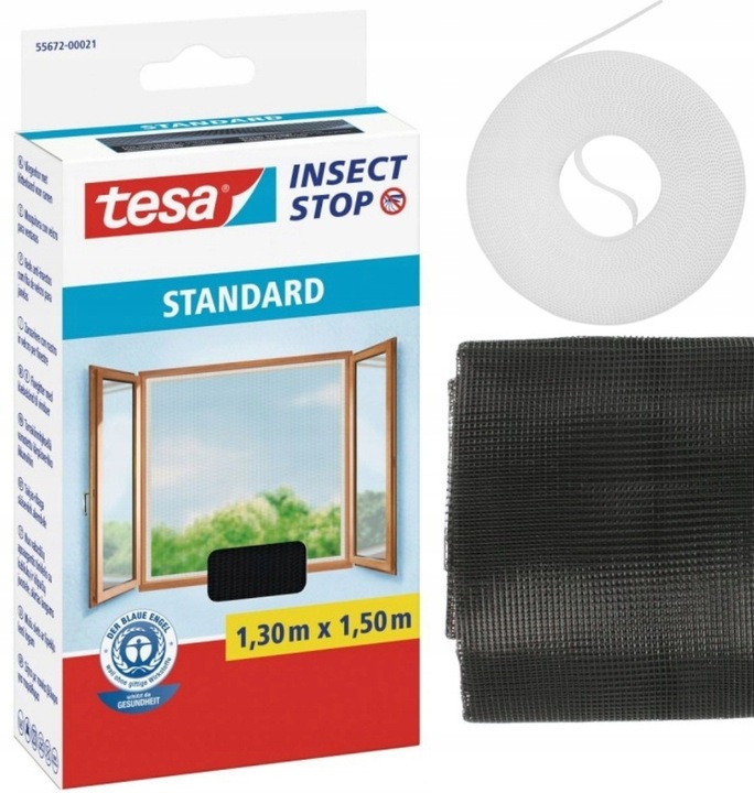 tesa Fliegengitter Standard Klettband 1,3x1,5m anthrazit