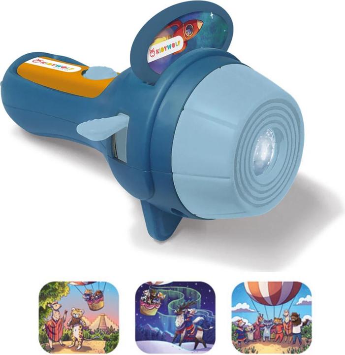 Kidywolf Projector Torch blue incl. 3 Picture Slides