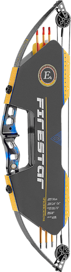 Poe Lang EK Firestar 25 LBS Carbon Blue Compound Bow