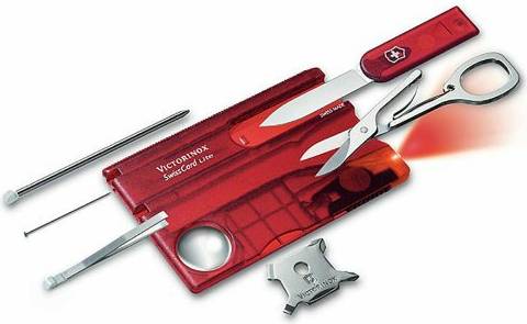 Victorinox SWISSCARD red transparent