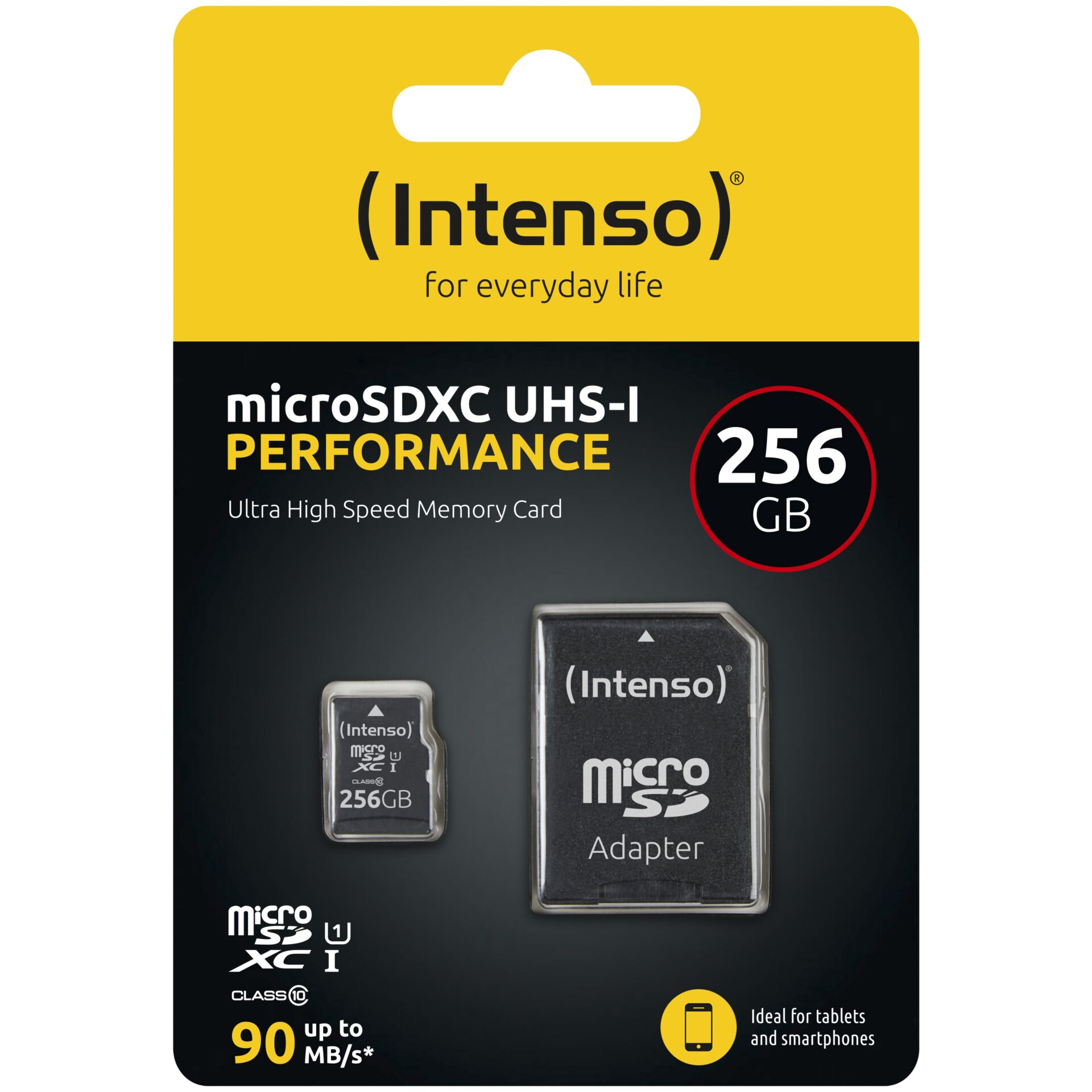 Intenso microSD 256GB UHS-I Perf CL10| Performance MicroSD 256GB 90 MB/s